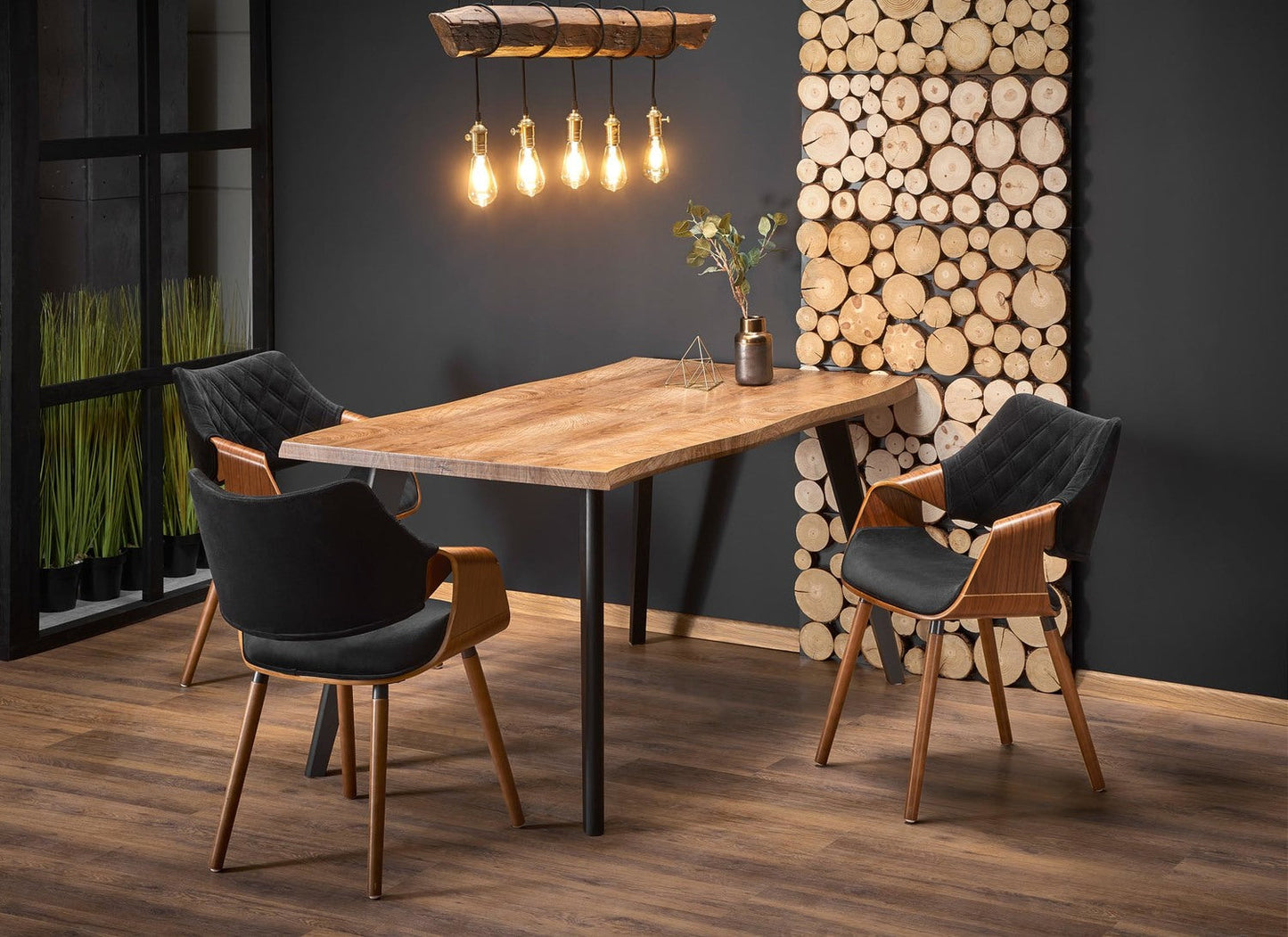 DC pagaldams galds 120-180/80 cm, augša - dabīga, kājas - melna