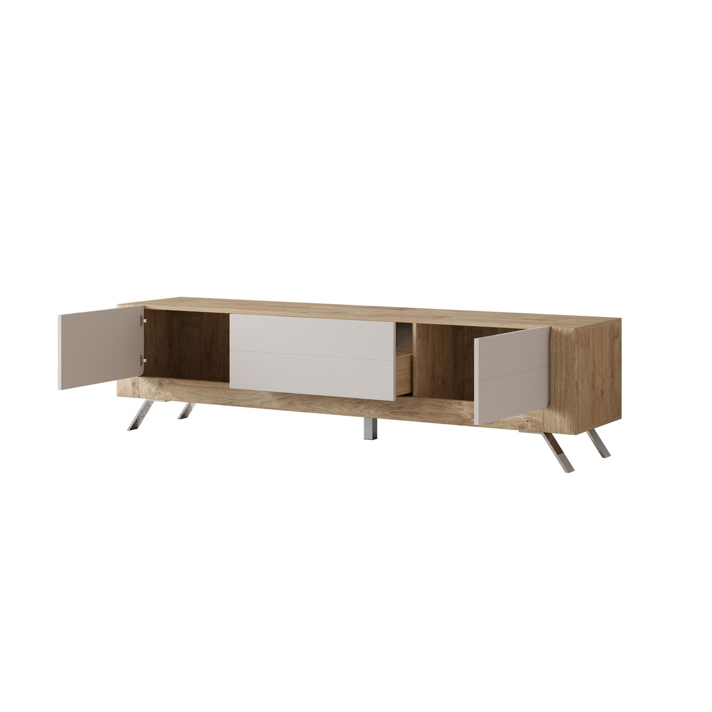 TV skapis Kavasari 199/48/52 cm Hamilton ozols/kašmirs