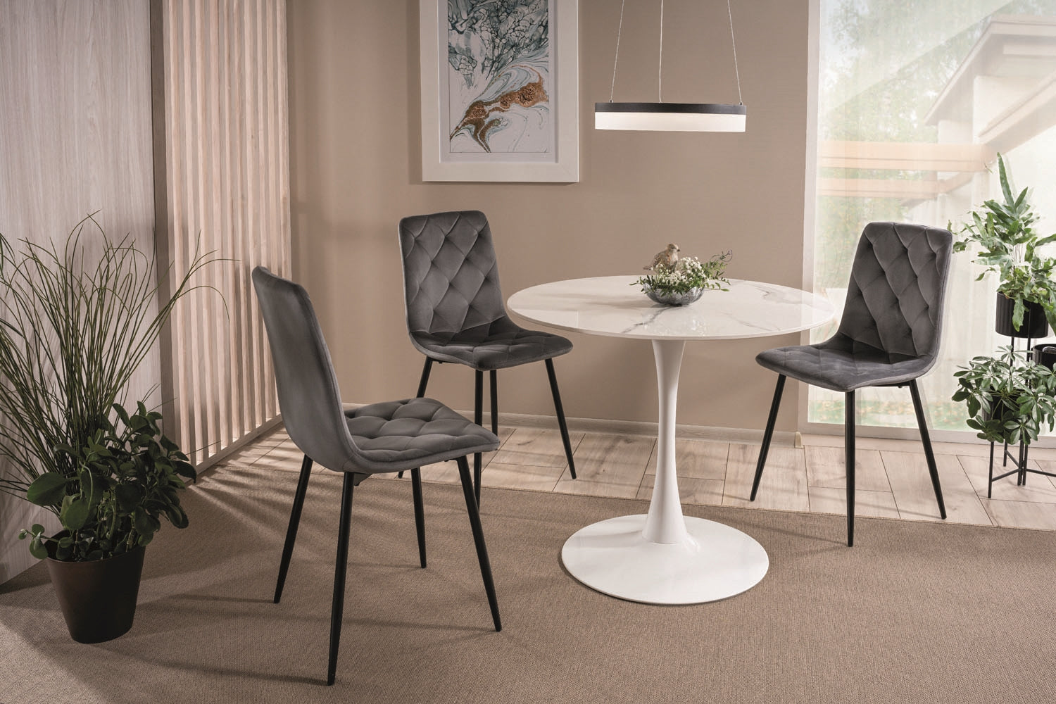 KRĒSLS JERRY VELVET MELNS RĀMIS/C.BEIGE