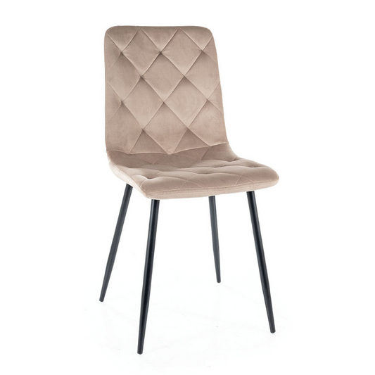 KRĒSLS JERRY VELVET MELNS RĀMIS/C.BEIGE