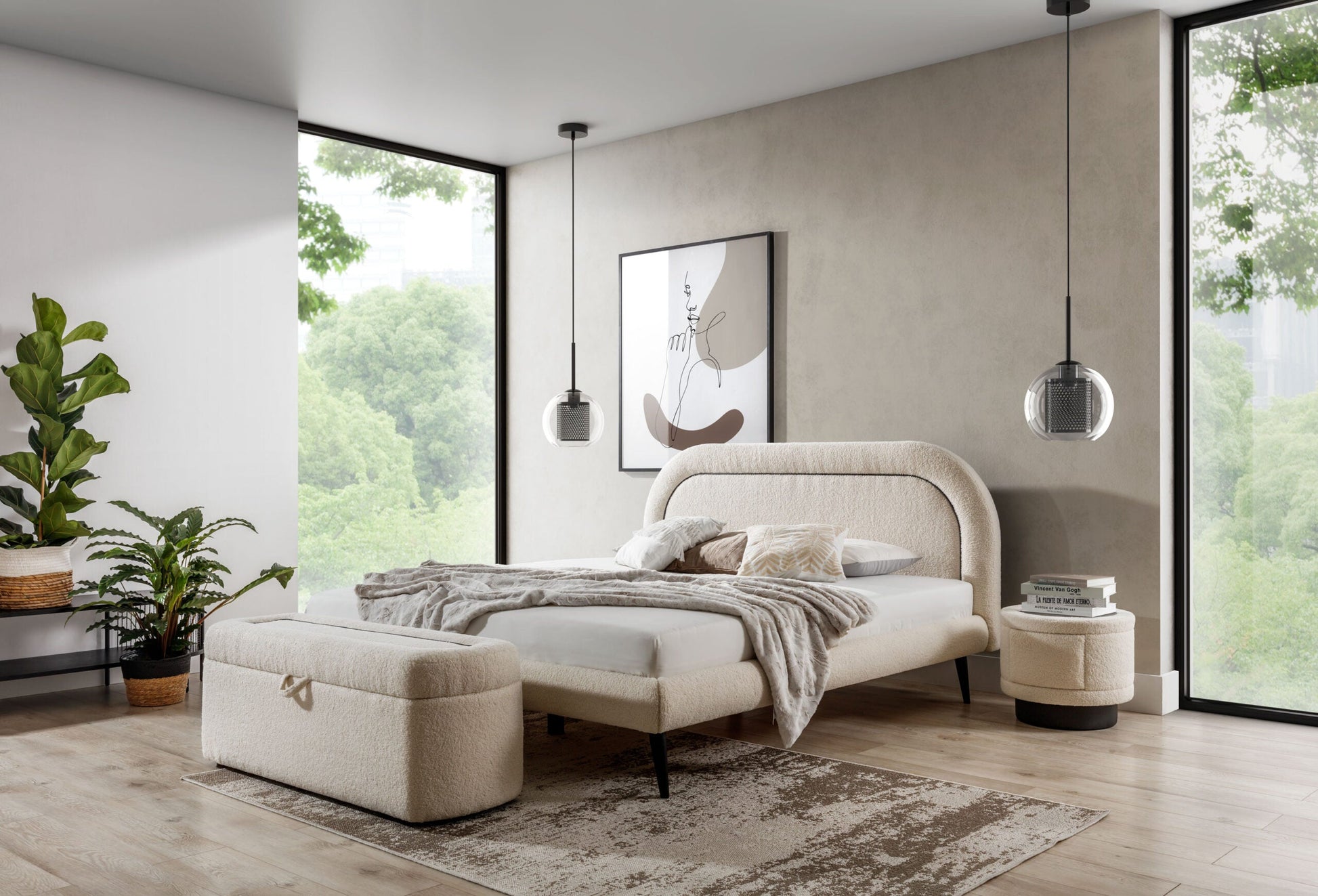 Gulta NEL 140/160/180 x 200 cm krēms - N1 Home