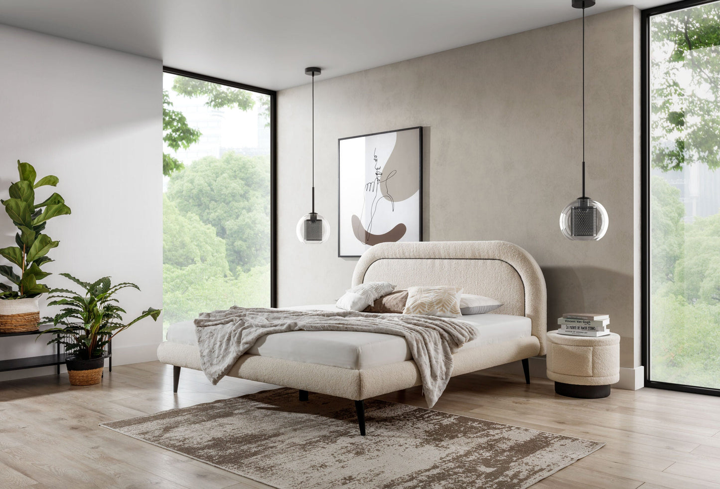 Gulta NEL 140/160/180 x 200 cm krēms - N1 Home