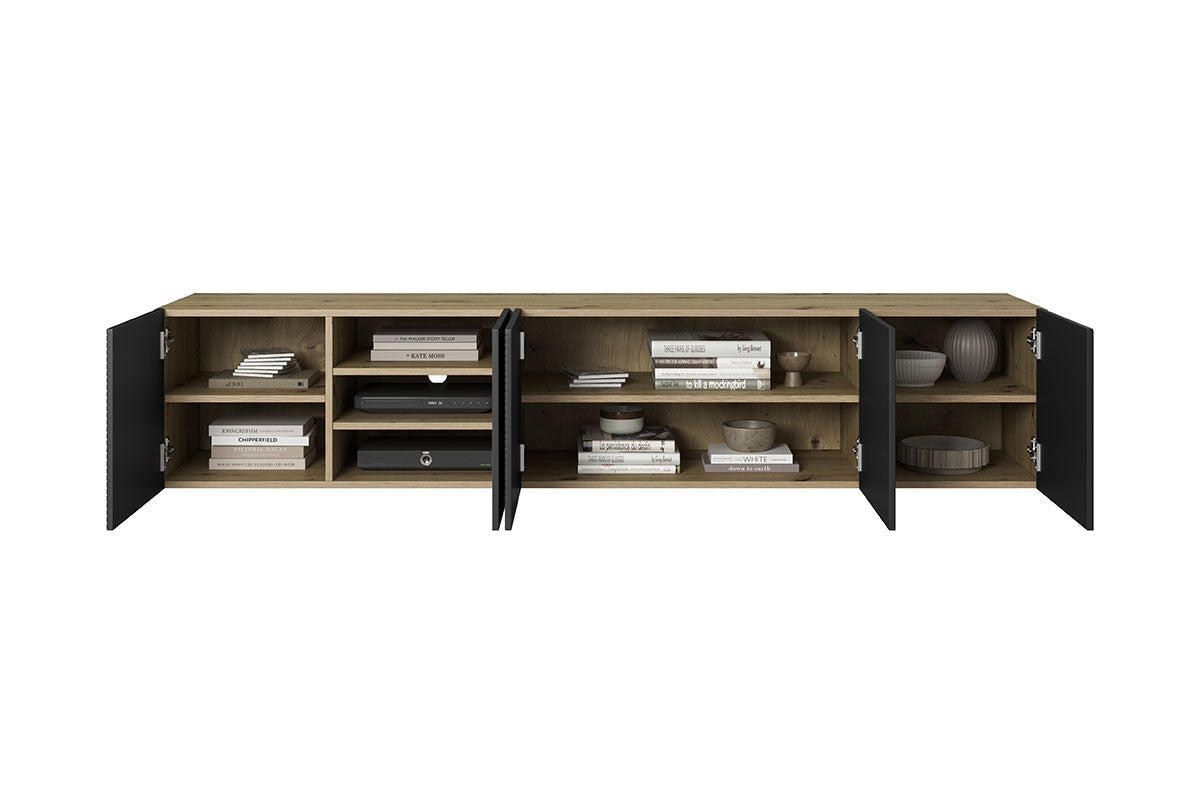 OSLO RTV kumode 200/40/40 melns/dabīgs