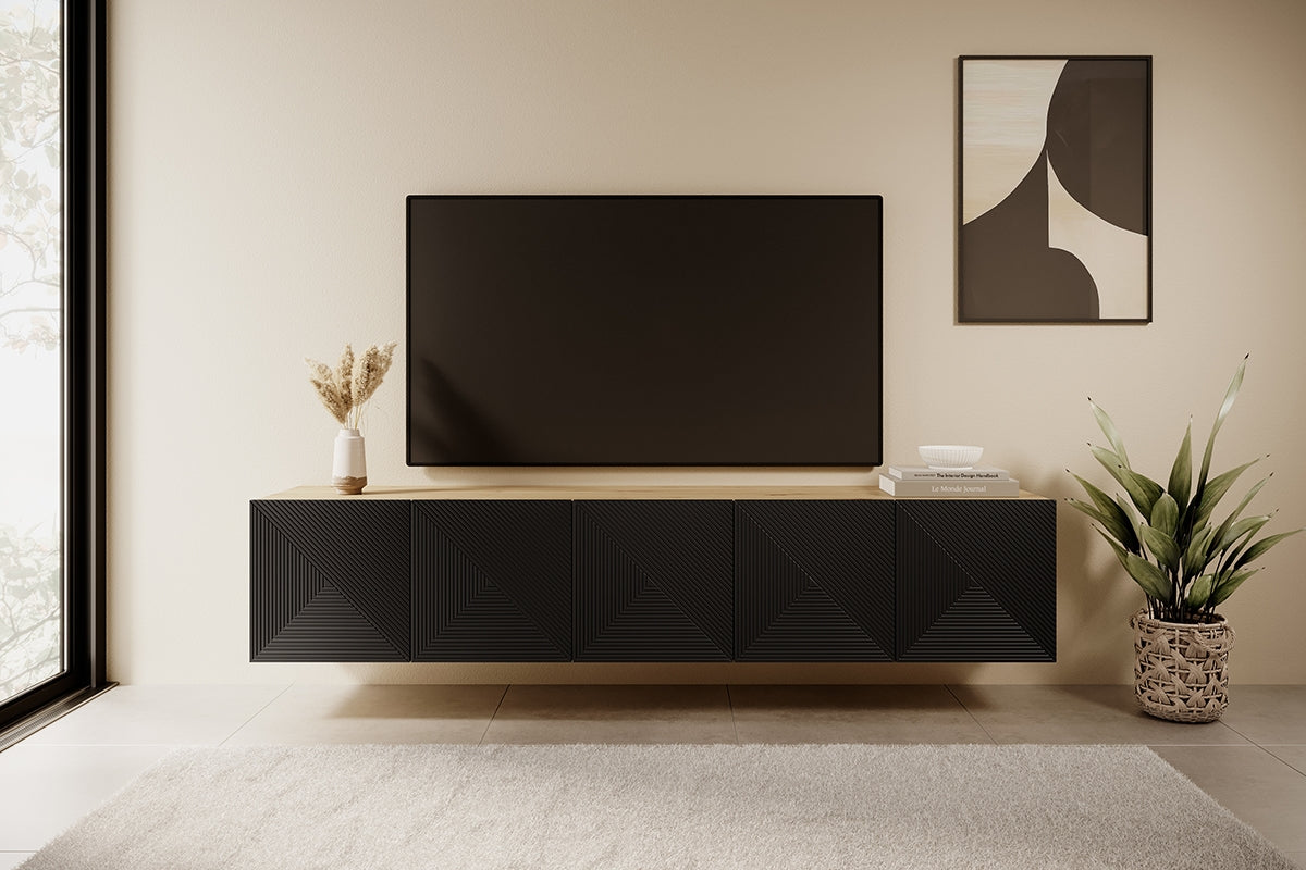 OSLO RTV kumode 200/40/40 melns/dabīgs