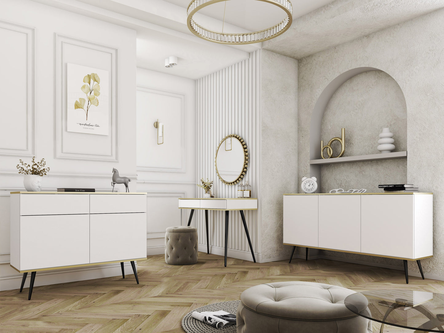 Kumode O2 160/85/39 cm balts/melns - N1 Home