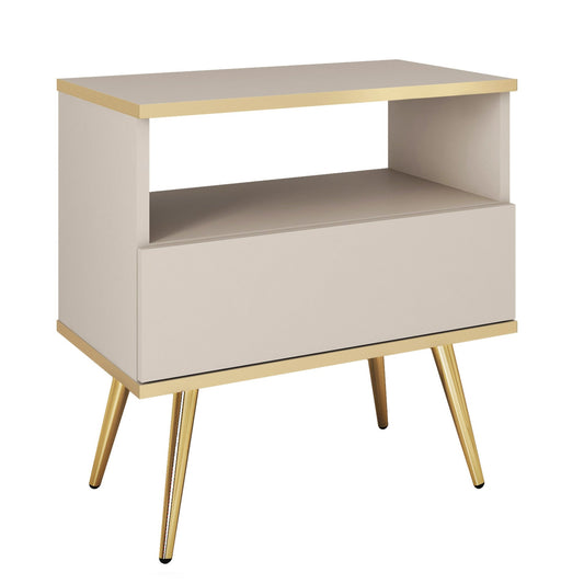 Naktsskapītis O2 54/59/39 cm bēšs/zelts - N1 Home