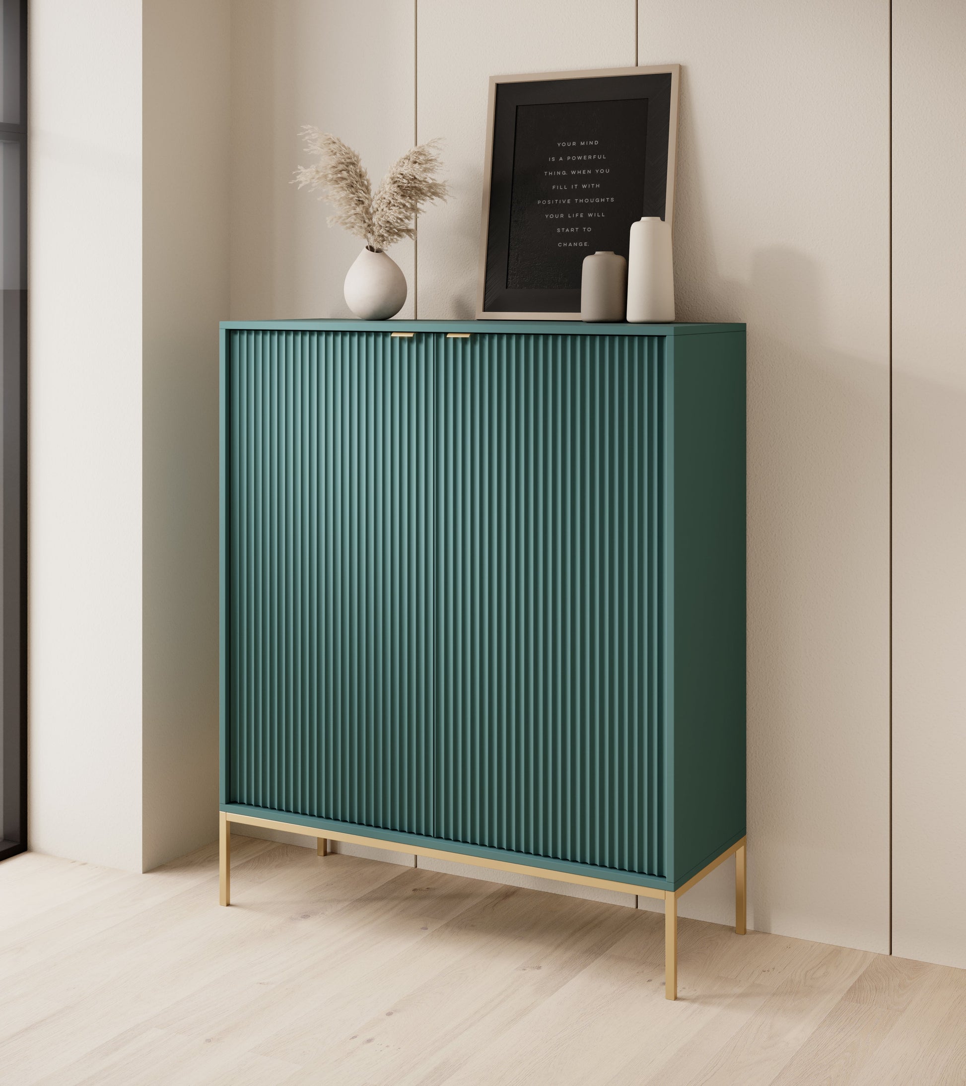 Kumode NV 104/125/39 cm olives/zelts - N1 Home