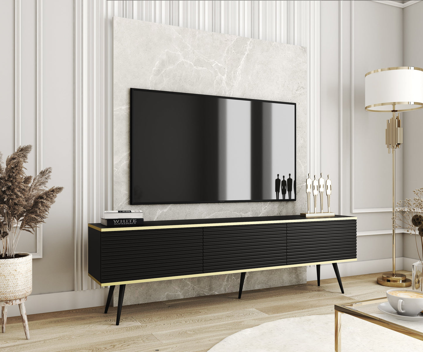 RTV skapis O2 rievota priekšpuse 175/30/32 cm melns - N1 Home