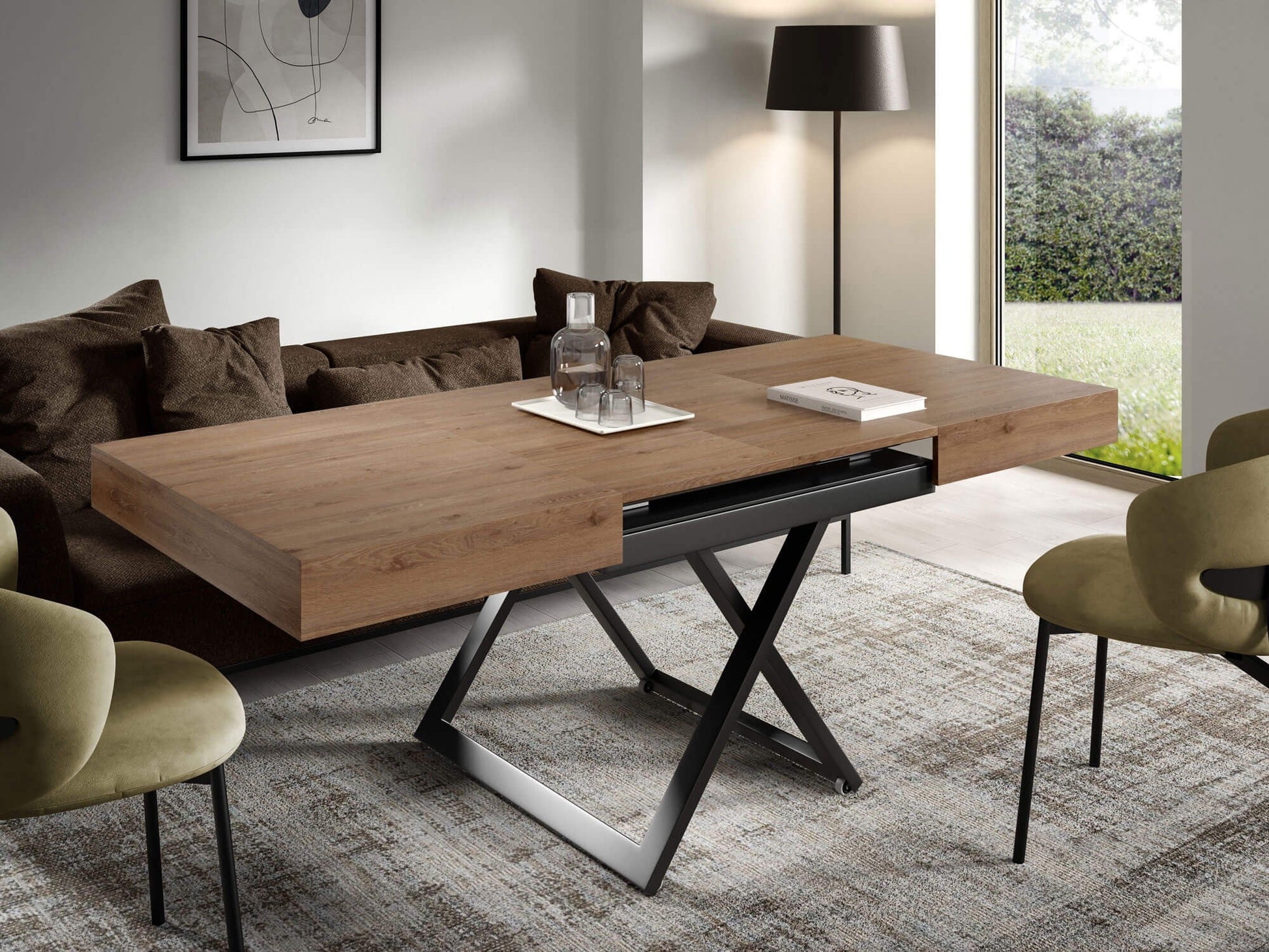Galds Tiks U 27-80/120-200/80 cm Truffls Davos ozols - N1 Home