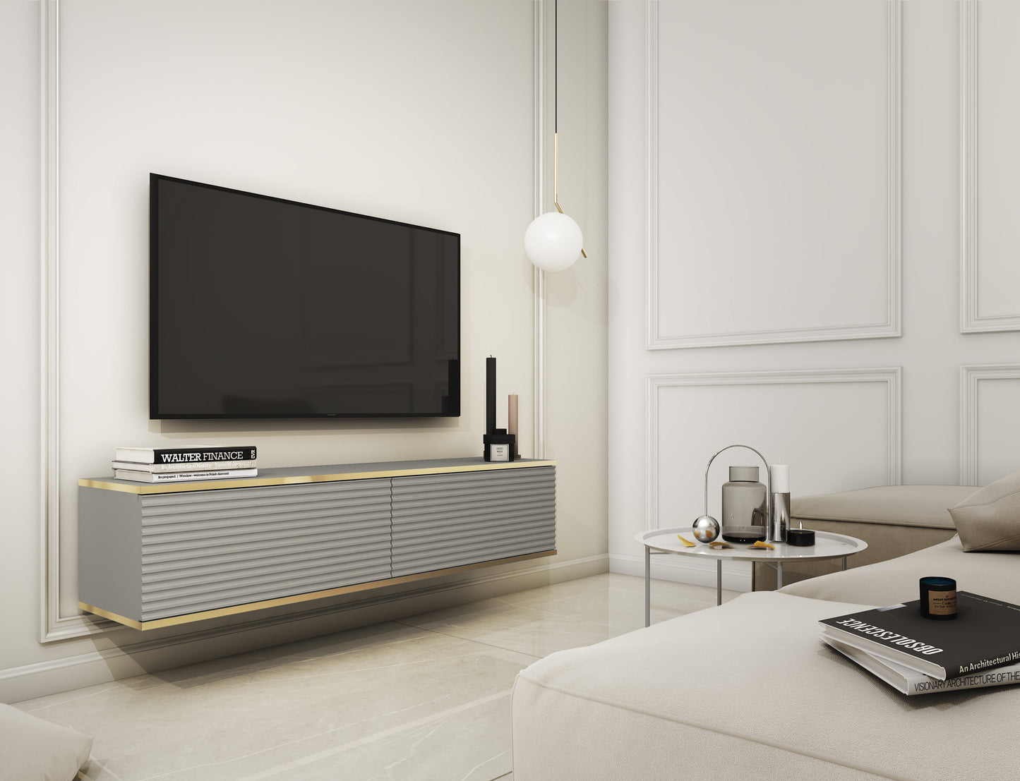 RTV skapis O2 rievota priekšpuse 135/30/32 cm pelēks - N1 Home