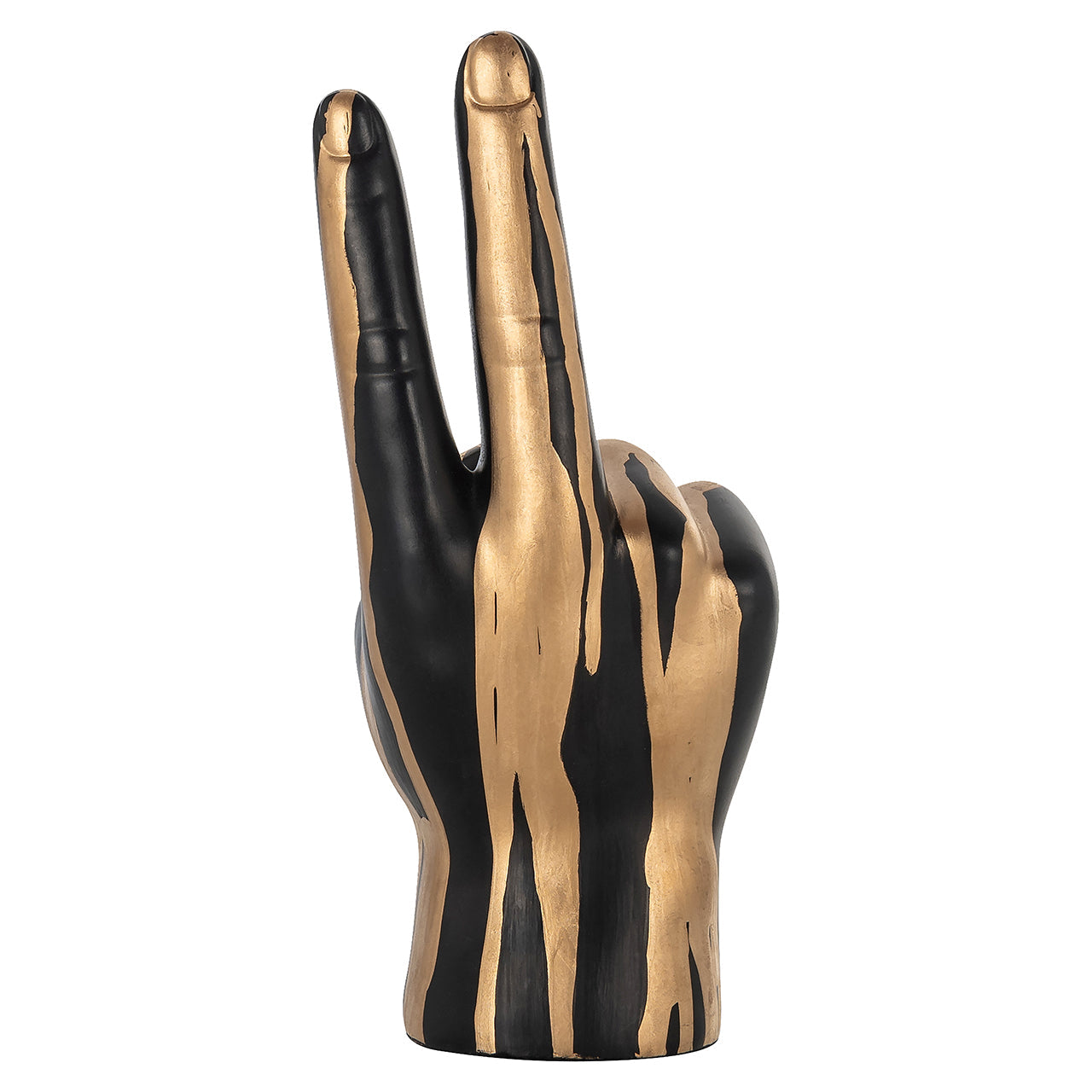 Dekoratīvs priekšmets Richmond Interiors Hand peace 22/10/7 cm melns/zelts - N1 Home