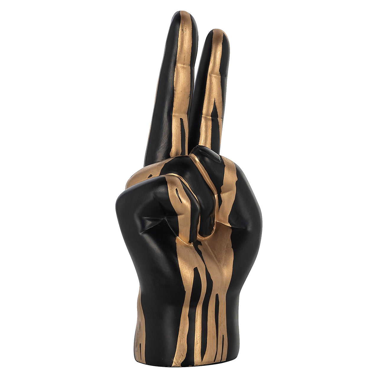 Dekoratīvs priekšmets Richmond Interiors Hand peace 22/10/7 cm melns/zelts - N1 Home
