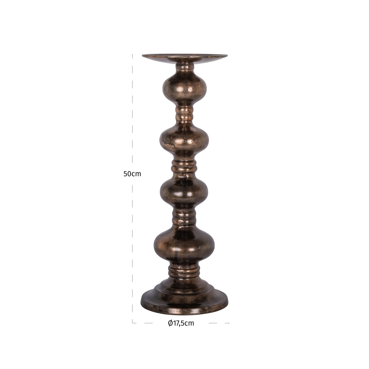 Svečturis Joya L Richmond Interiors 17/50/17 cm copper - N1 Home