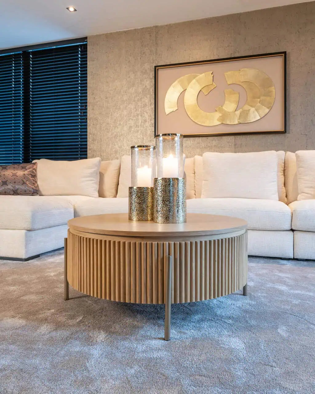 Svečturis Marlou gold large Richmond Interiors 40/15/15 cm zelts - N1 Home
