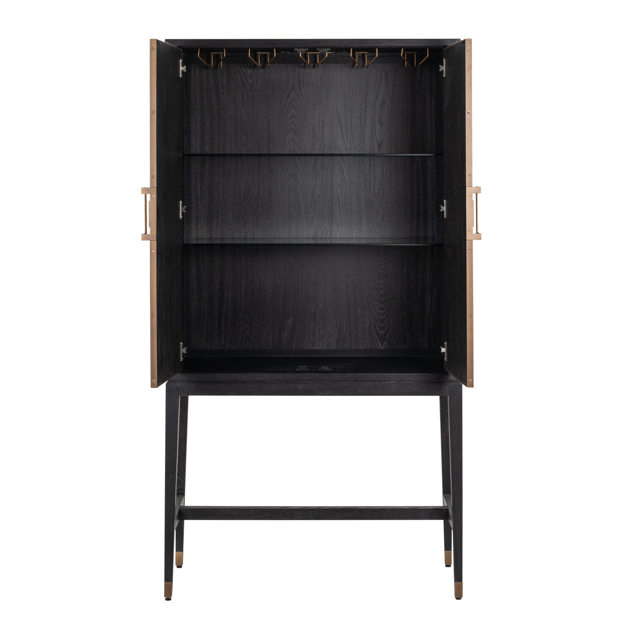 Uzglabāšanas skapis Bloomville gold Richmond Interiors 182/97/45 cm bēšs/melns - N1 Home