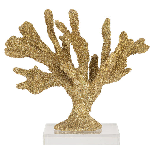 Dekoratīvs priekšmets Mākslīgais koraļļu Mette Richmond Interiors 26/29/15 cm zelts - N1 Home