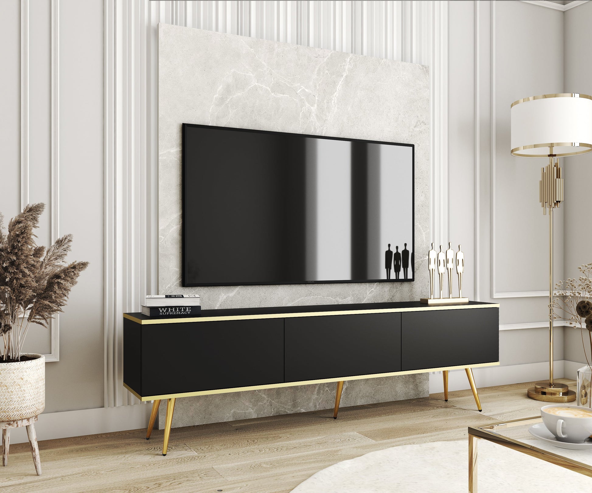 RTV skapis O2 gluda priekšpuse 175/30/32 cm melns - N1 Home