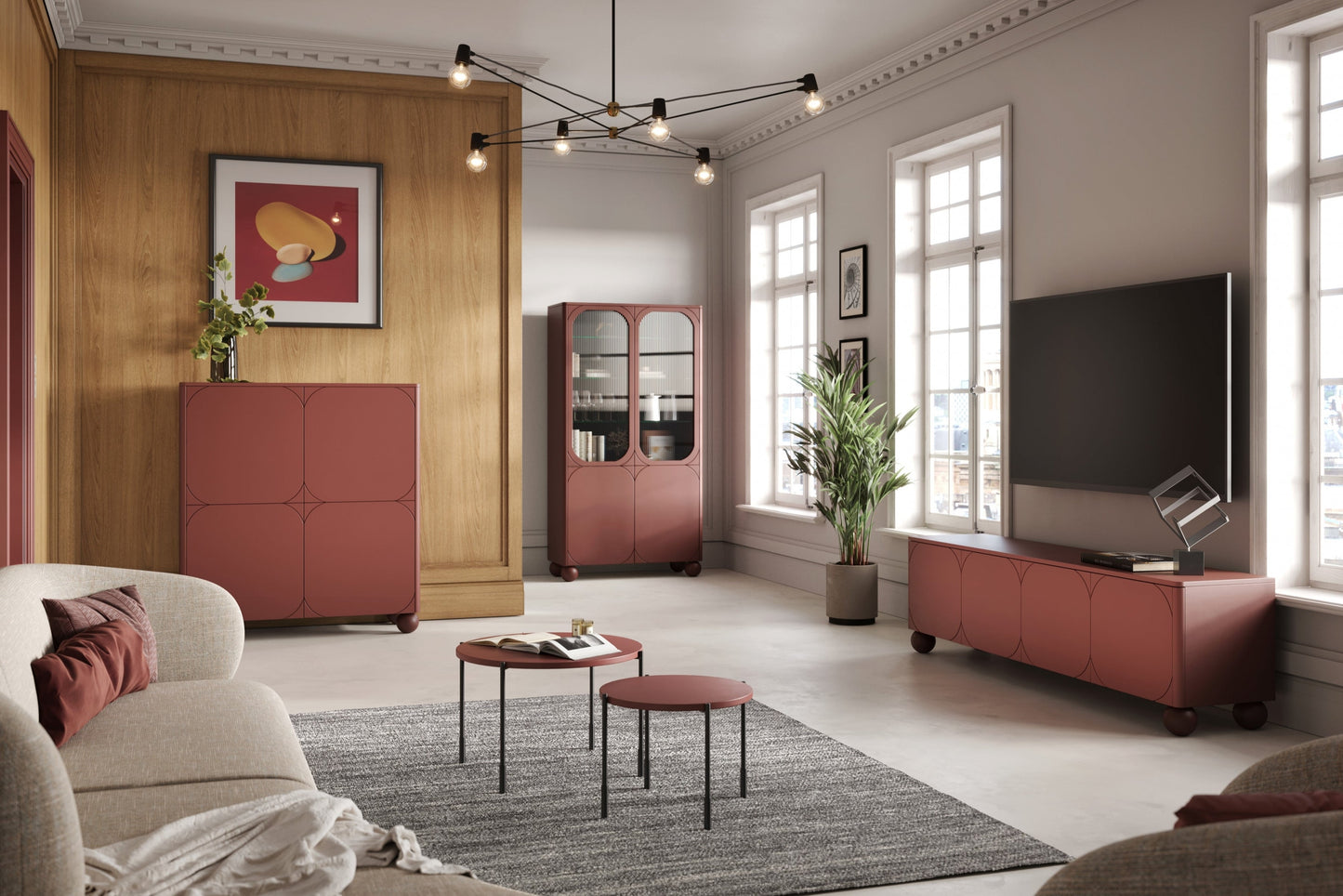 Vitrīnas skapis BARI II 100/192/45 terrakota - N1 Home
