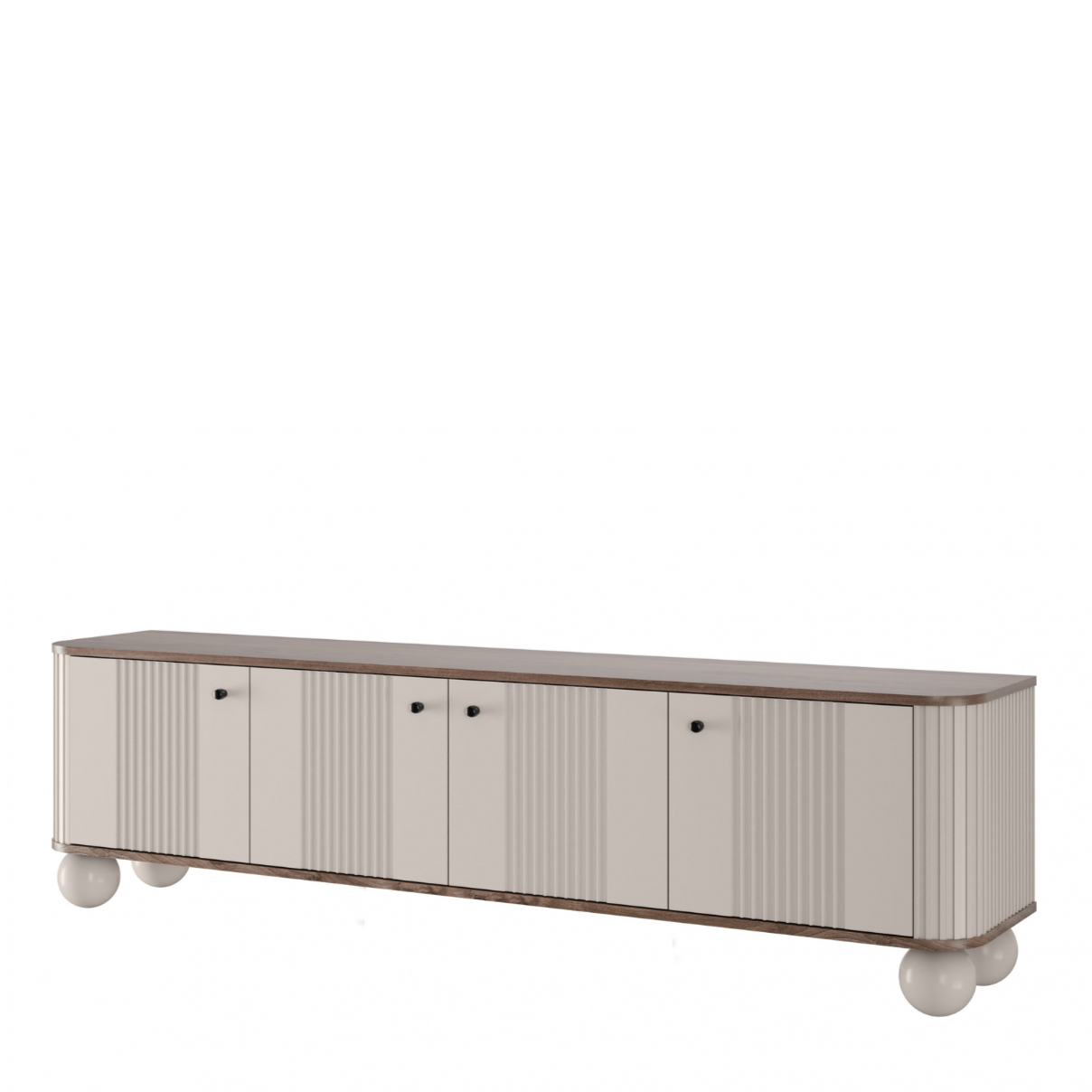 TV skapis Vespa 187/48/38 cm kašmirs/rieksts/melns - N1 Home