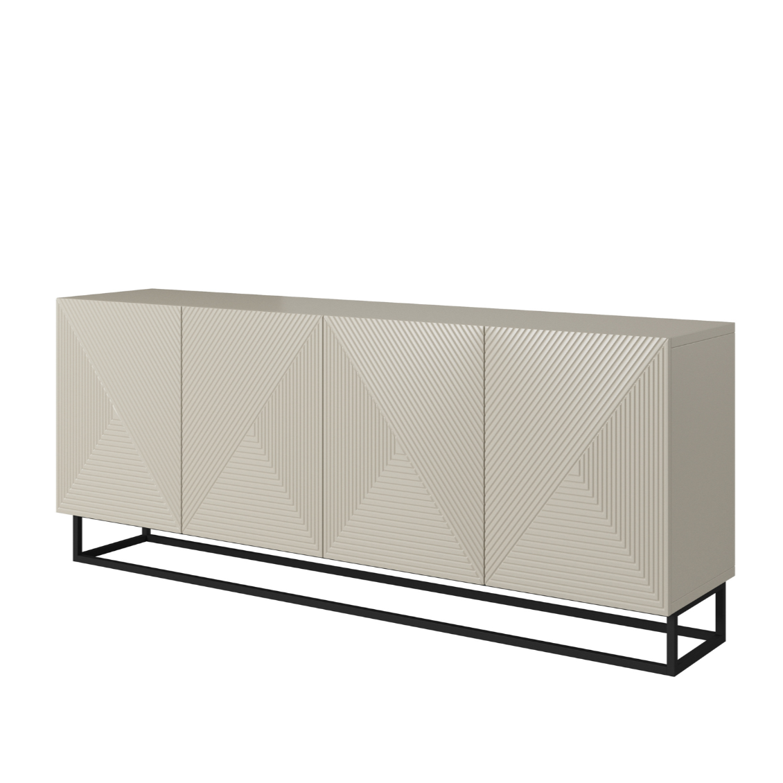 OSLO kumode ar metāla kājām 200/81/43 cm melns/kašmirs - N1 Home