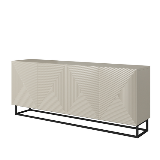 OSLO kumode ar metāla kājām 200/81/43 cm melns/kašmirs - N1 Home