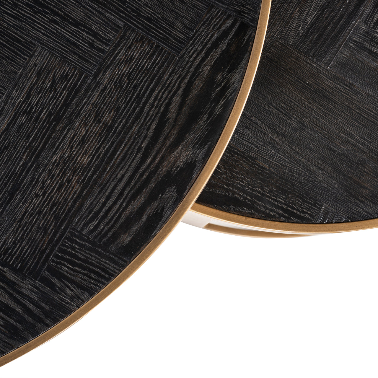 Kafijas galds Blackbone Brass black rustic (Set of 2) Richmond Interiors 42/91,5; 36,5/74 cm melns/bronza - N1 Home