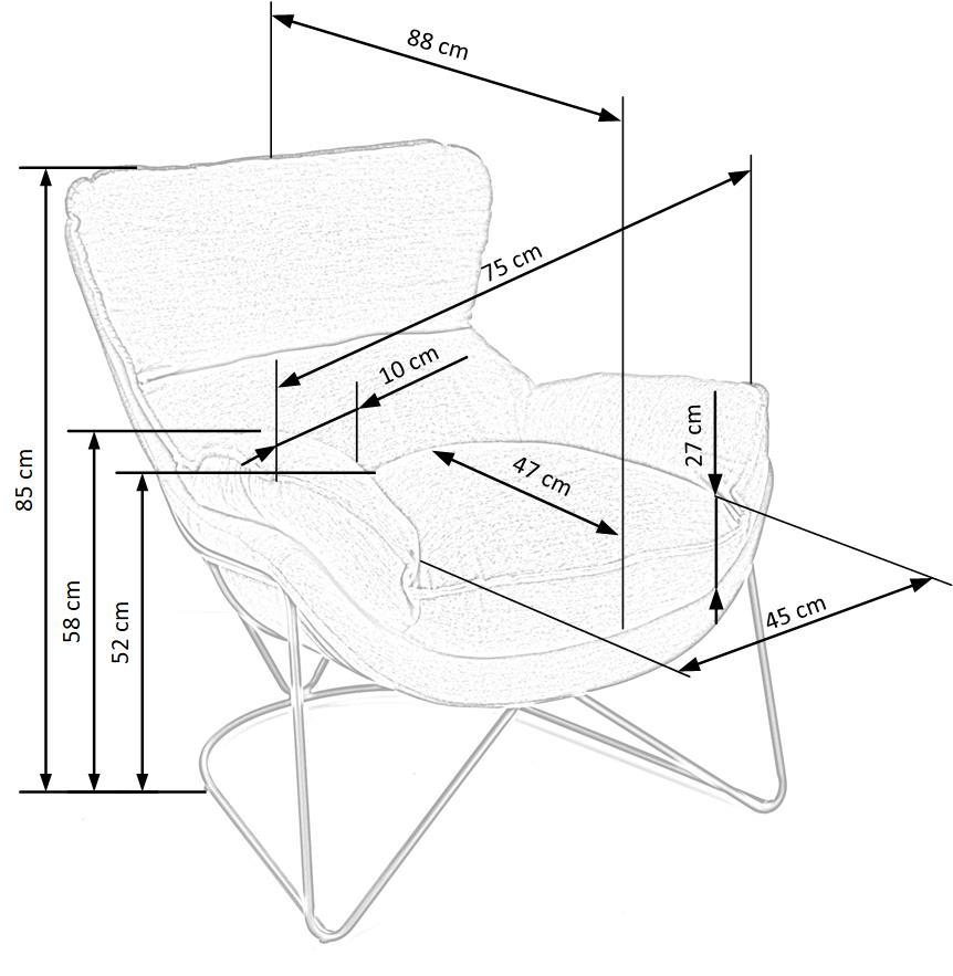 Krēsls Volt 75/88/85/52 cm tumši pelēks - N1 Home