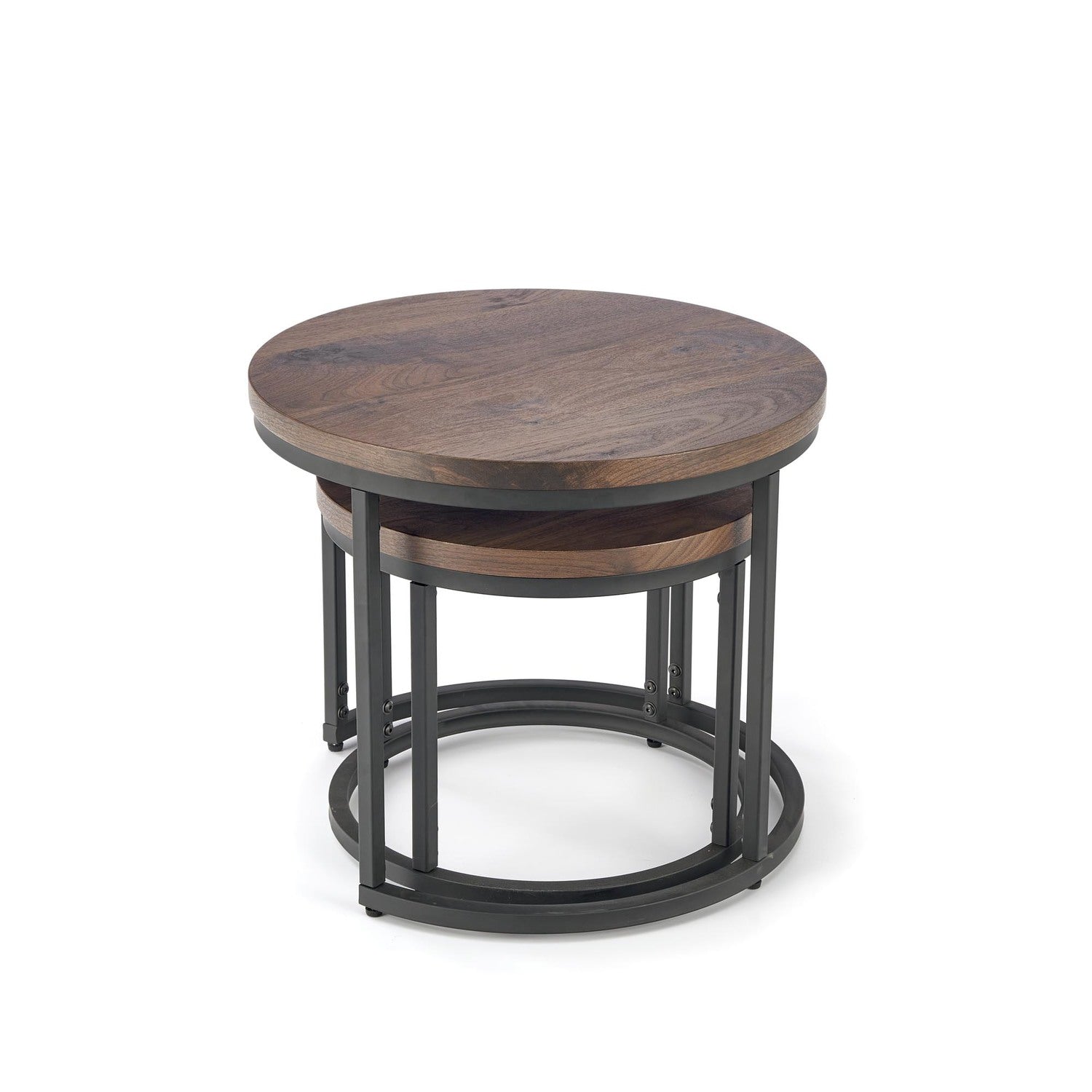 Kafijas galdiņš OR liels 53/45 cm, mazs 43/35 cm riekstkoks/melns - N1 Home