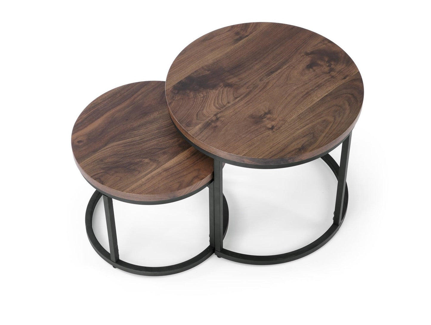 Kafijas galdiņš OR liels 53/45 cm, mazs 43/35 cm riekstkoks/melns - N1 Home