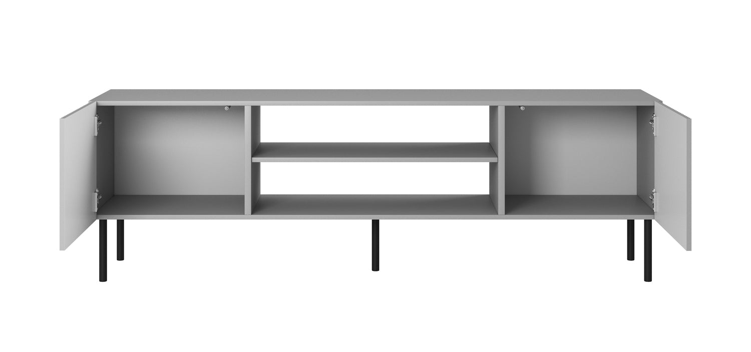 MADRID TV skapis 180/42/57 cm gaiši pelēka, kājas: melnas - N1 Home