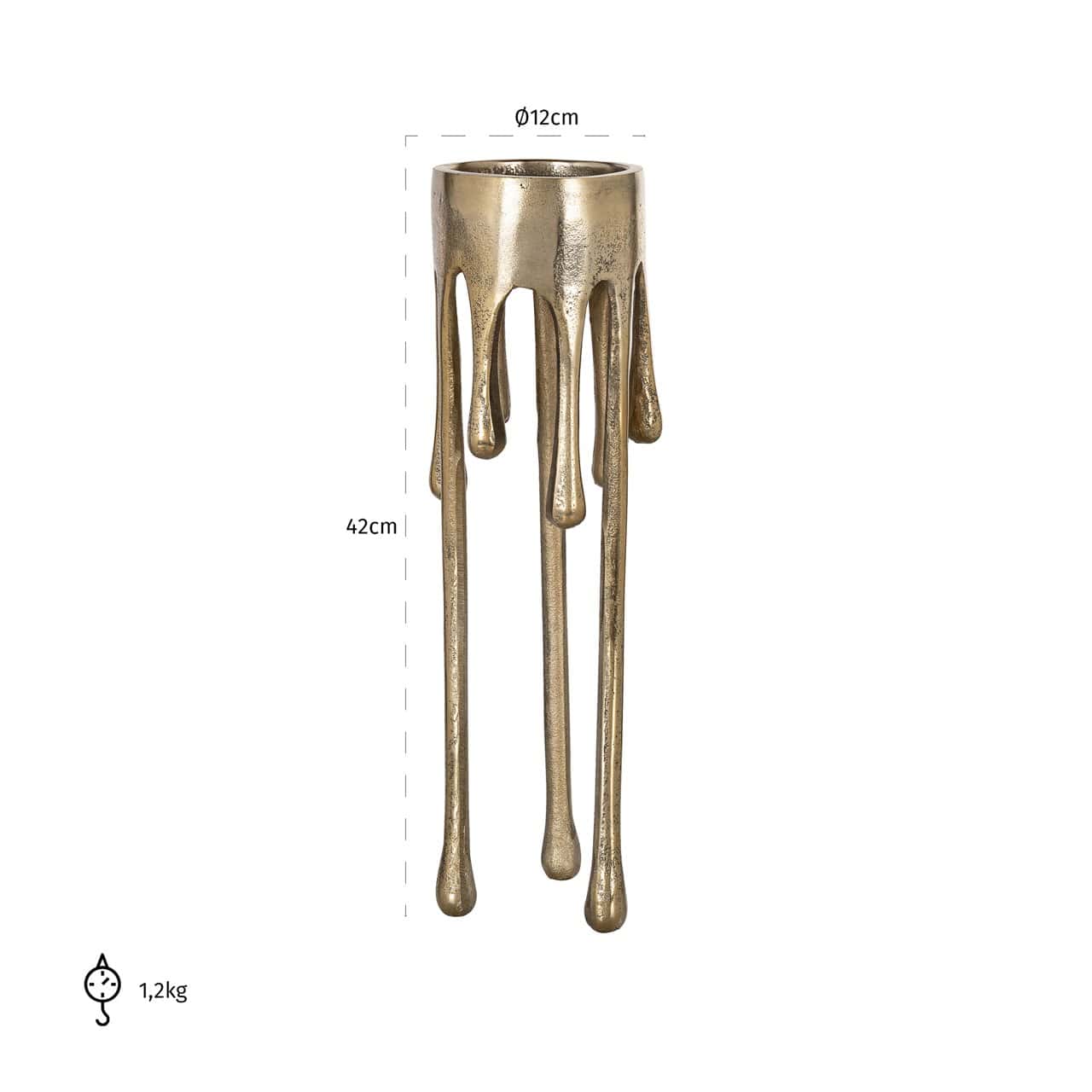 Svečturis Lorin L Richmond Interiors 42/12/12 cm brushed gold - N1 Home
