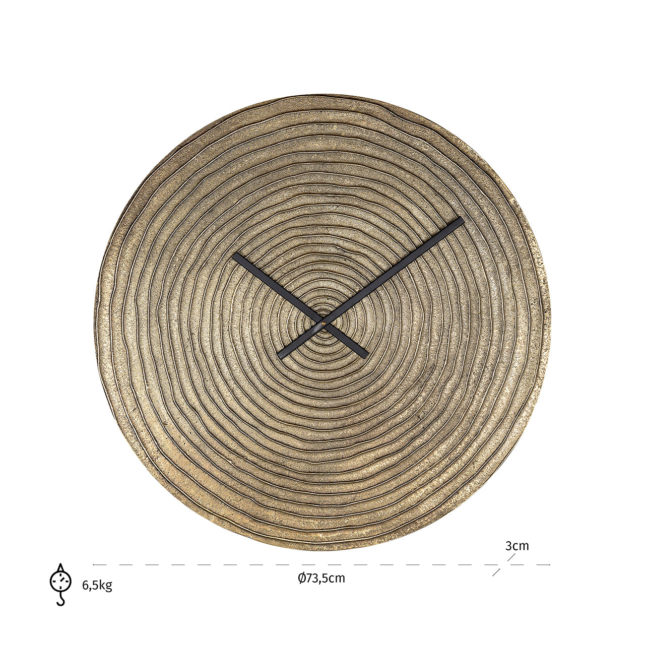 Pulkstenis Richmond Interiors Roan 74/74/3 cm zelts - N1 Home