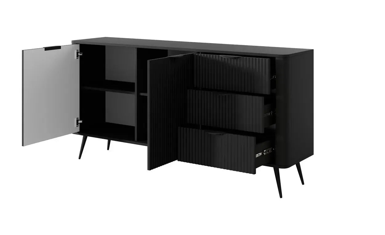 Kumode Lanti 163/81/38 cm melns - N1 Home