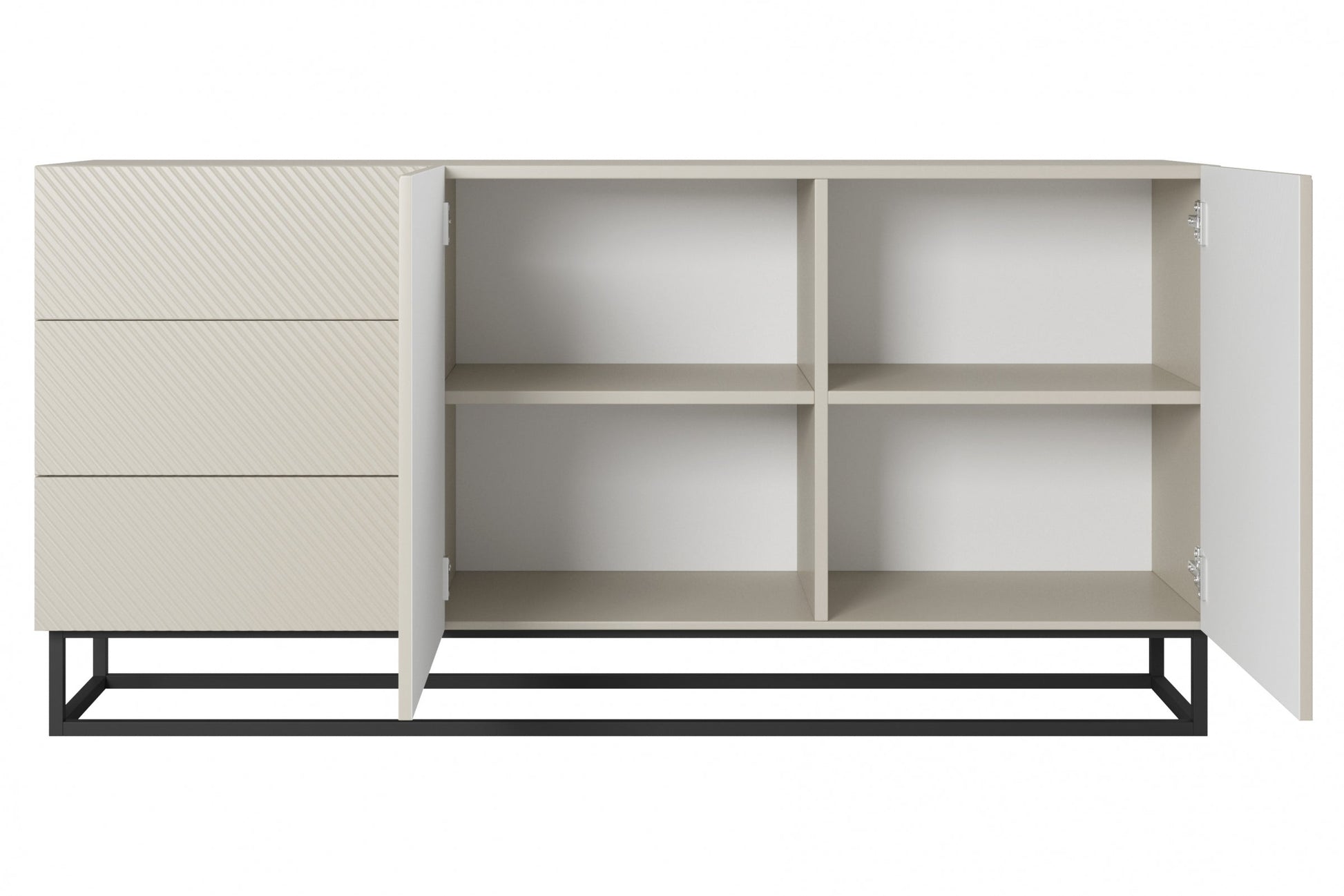 OSLO kumode un metāla kājas 167/81/43 cm kašmirs/melns - N1 Home