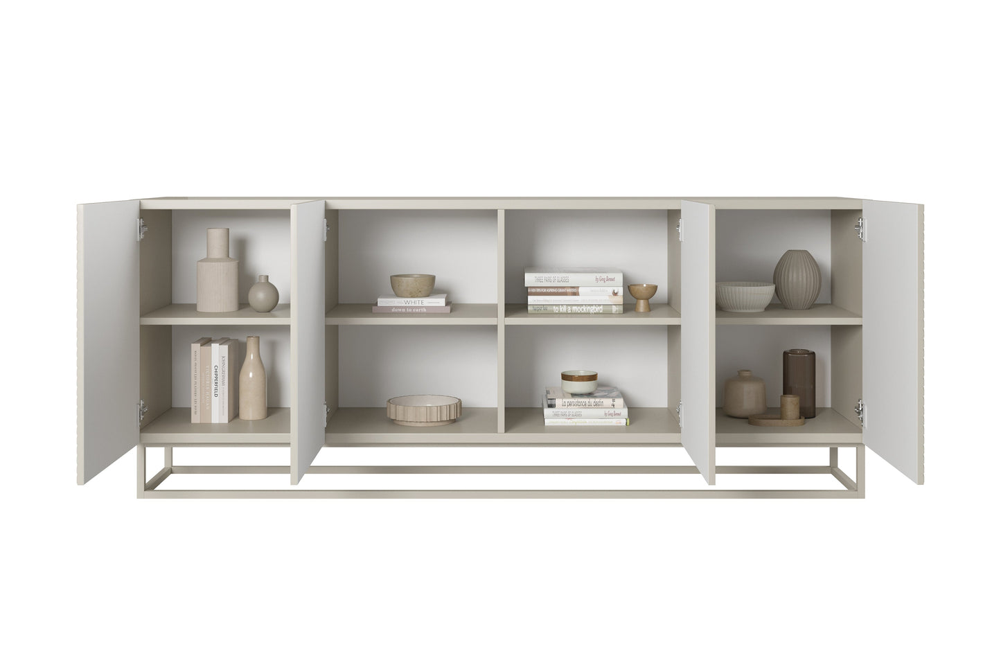 OSLO kumode ar metāla kājām 200/81/43 cm kašmirs/kašmirs - N1 Home