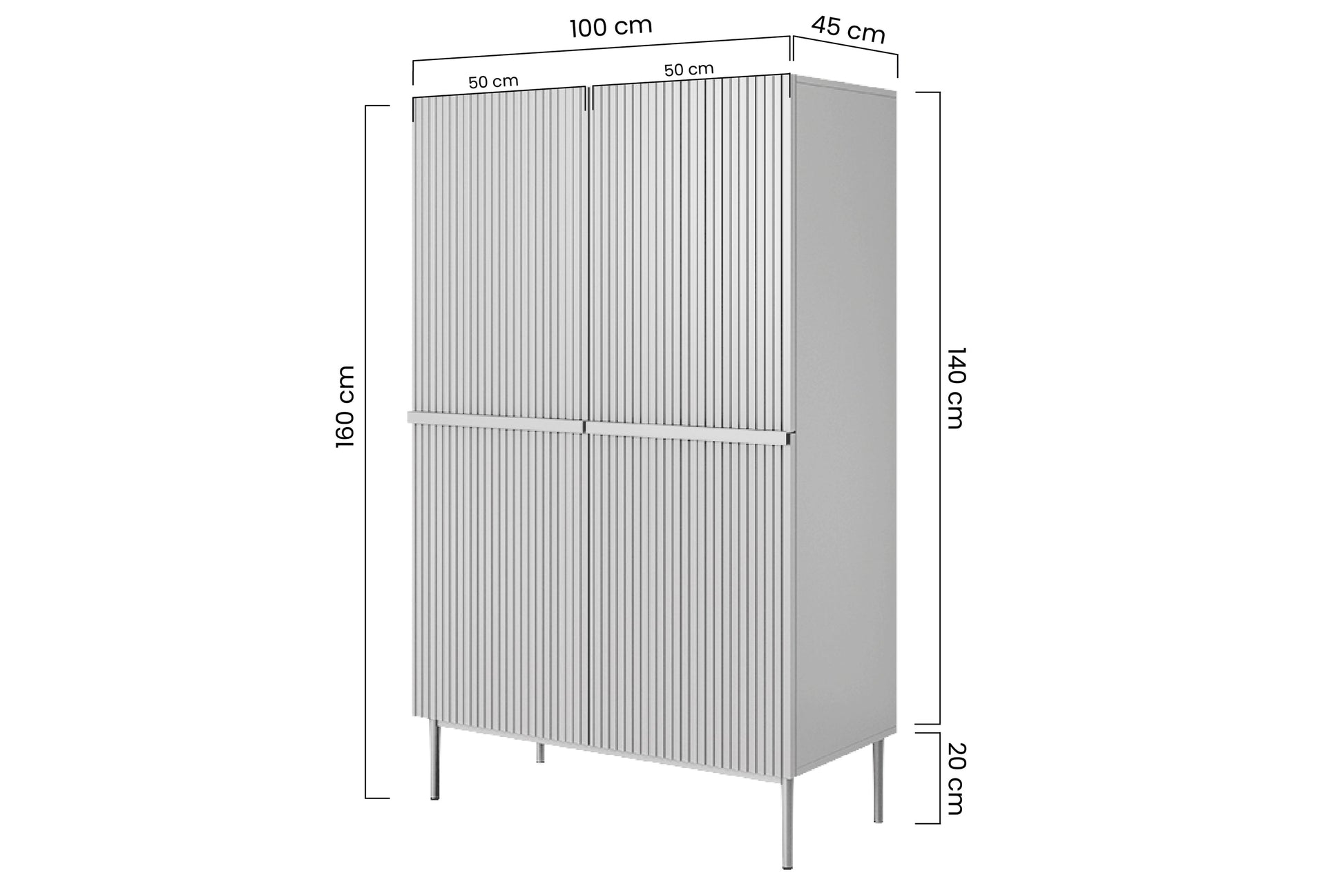 Kumode Austin 100/160/45 cm kašmirs/melns - N1 Home