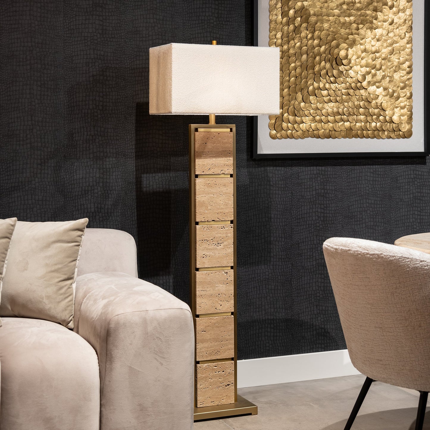 Stāvlampa Richmond Interiors Meyra 150/46/26 cm bēšs - N1 Home