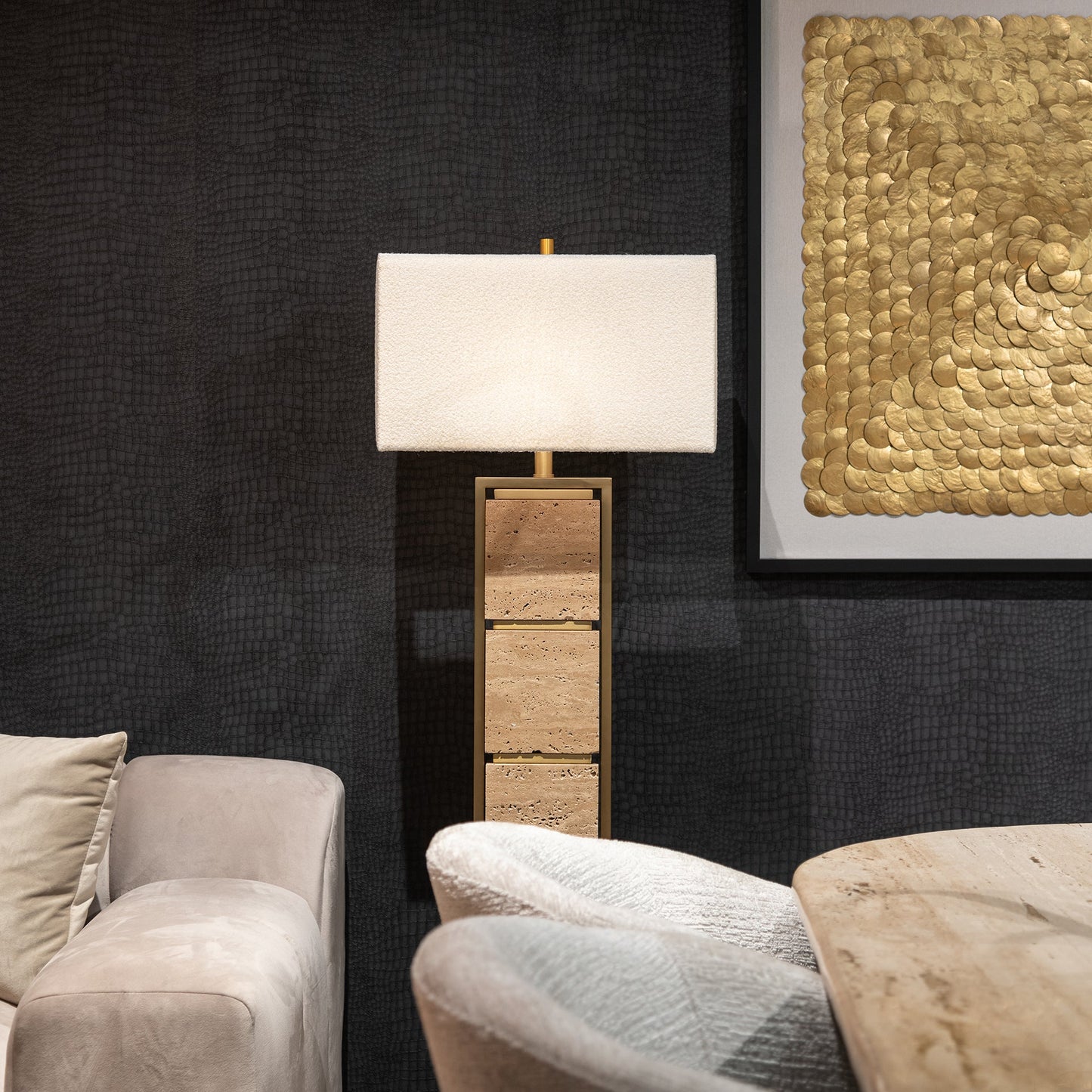Stāvlampa Richmond Interiors Meyra 150/46/26 cm bēšs - N1 Home