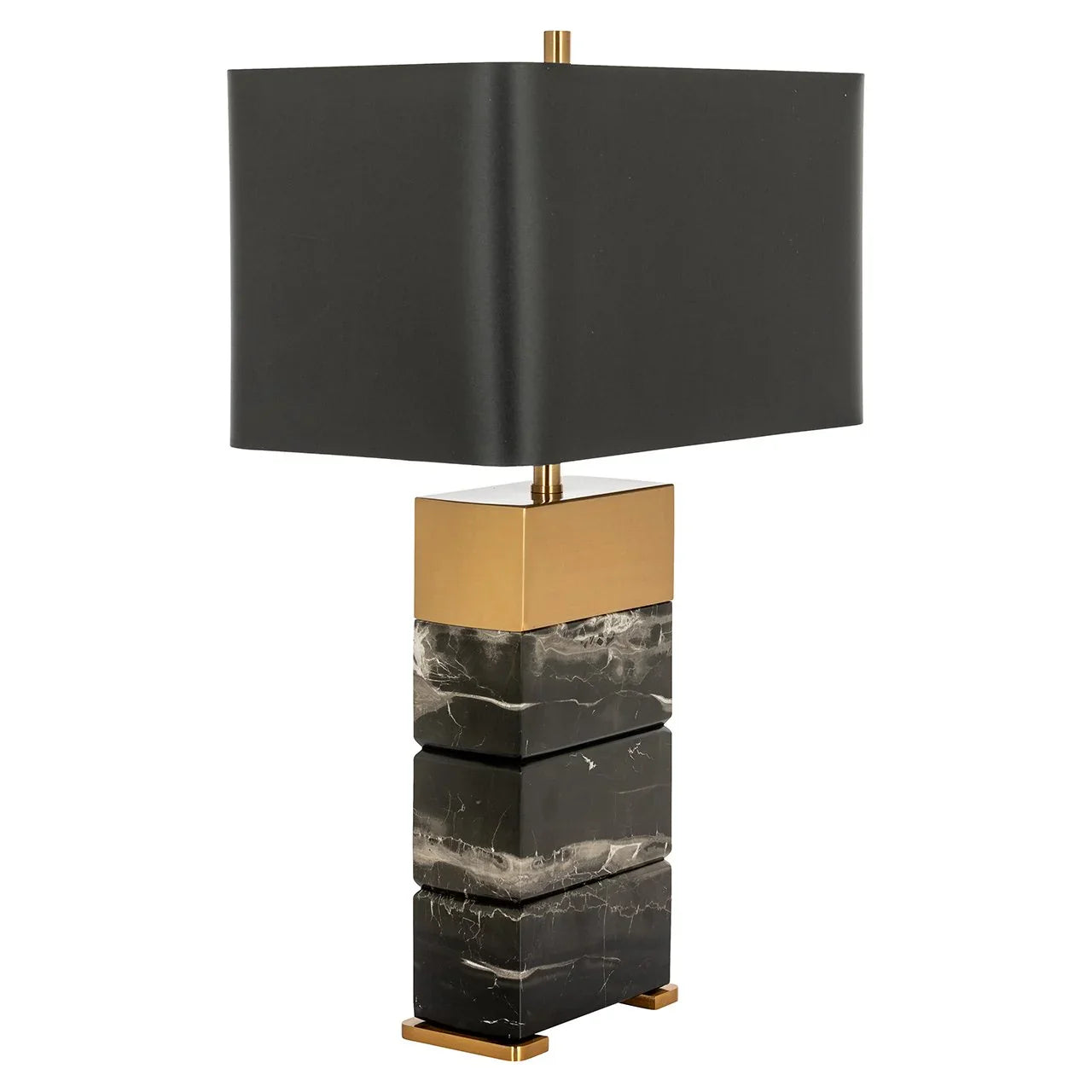 Galda lampa Richmond Interiors Serena 66/41/25,5 cm melns/zelts - N1 Home
