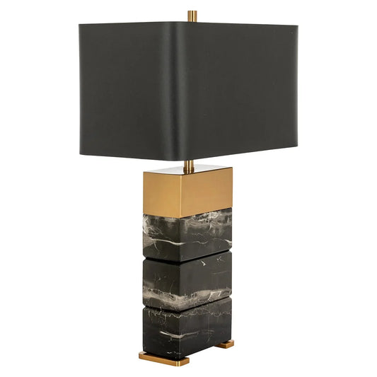 Galda lampa Richmond Interiors Serena 66/41/25,5 cm melns/zelts - N1 Home