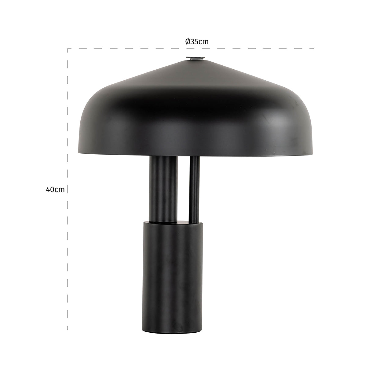 Galda lampa Richmond Interiors Linzy 40/34/34 cm melns - N1 Home