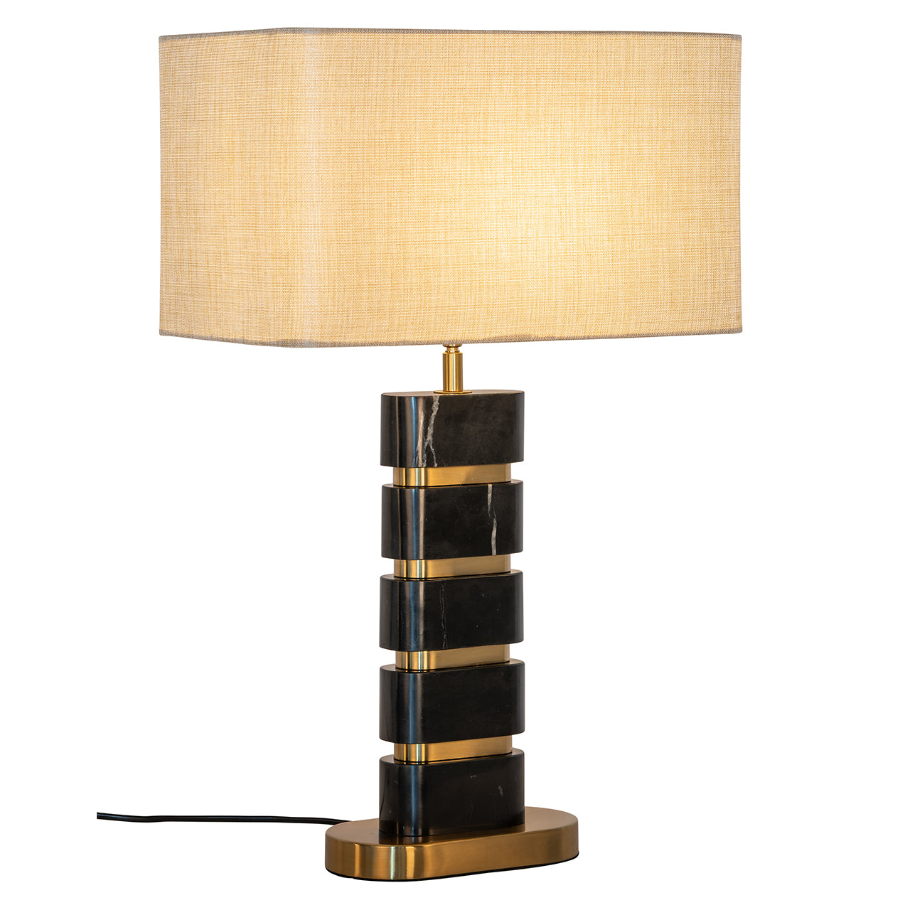Galda lampa Richmond Interiors Lenore 64/40/24 cm melns/zelts - N1 Home