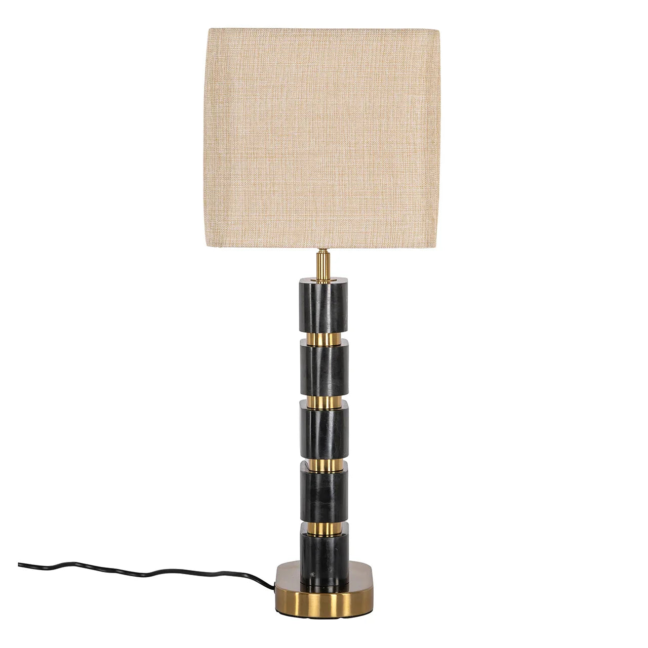 Galda lampa Richmond Interiors Lenore 64/40/24 cm melns/zelts - N1 Home