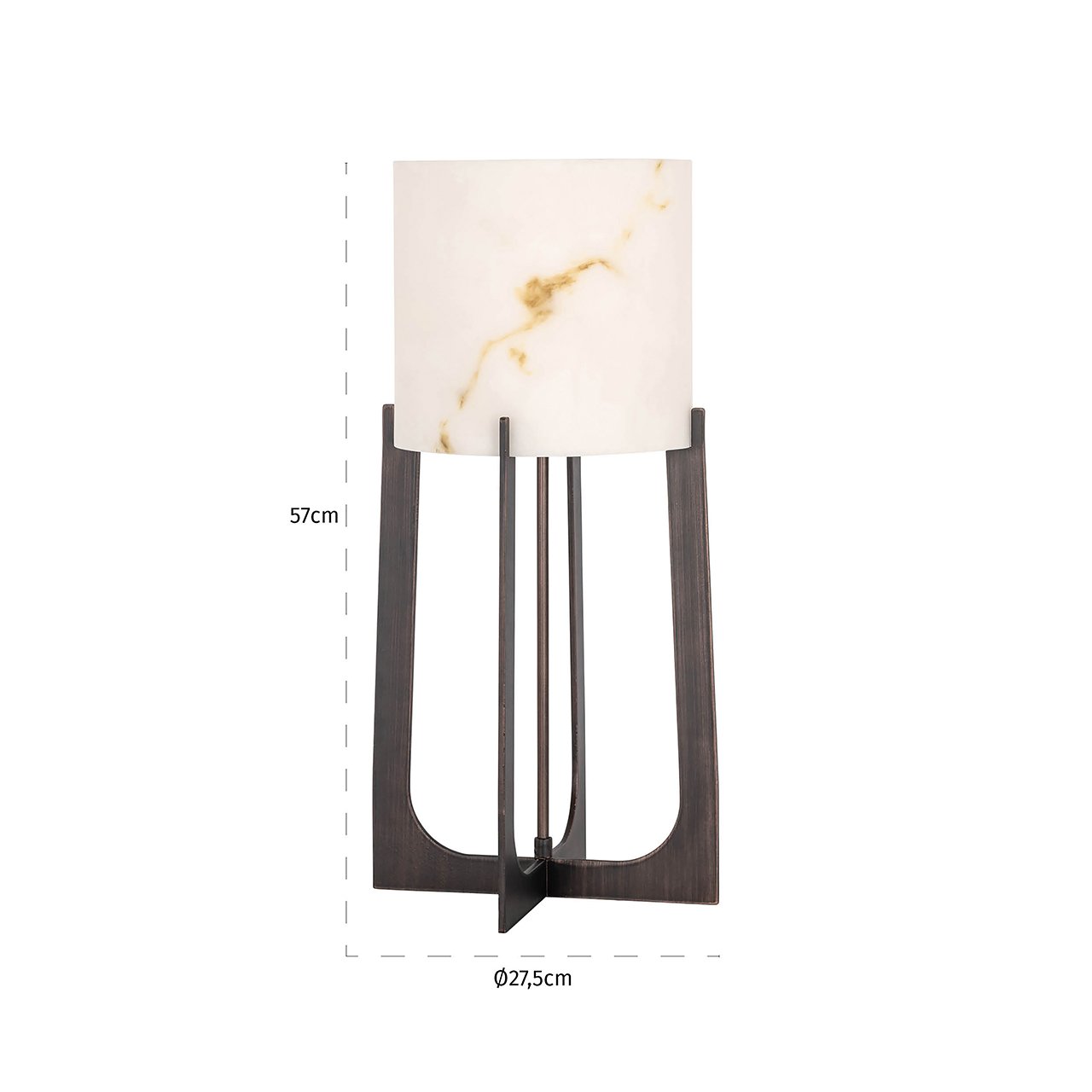 Galda lampa Richmond Interiors Loura small 57/27/27 cm bronza - N1 Home