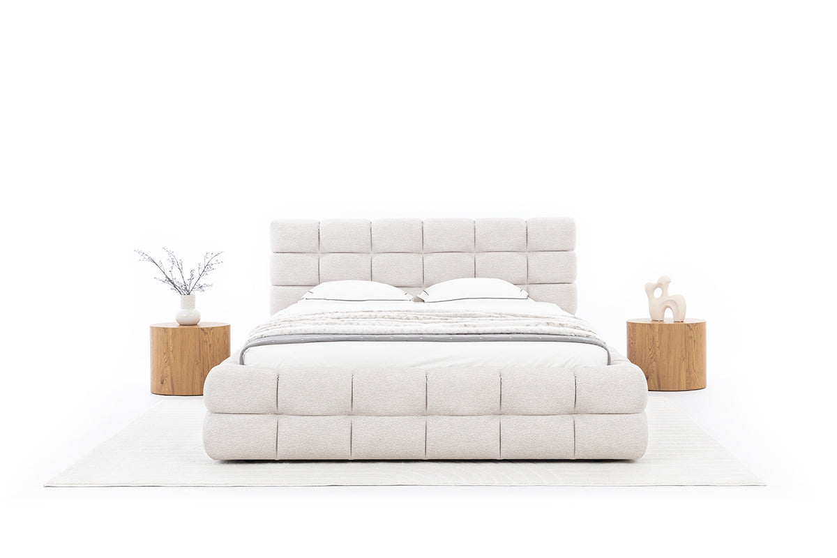 Gulta Marseille ar kastīti 160/200 cm krēms - N1 Home