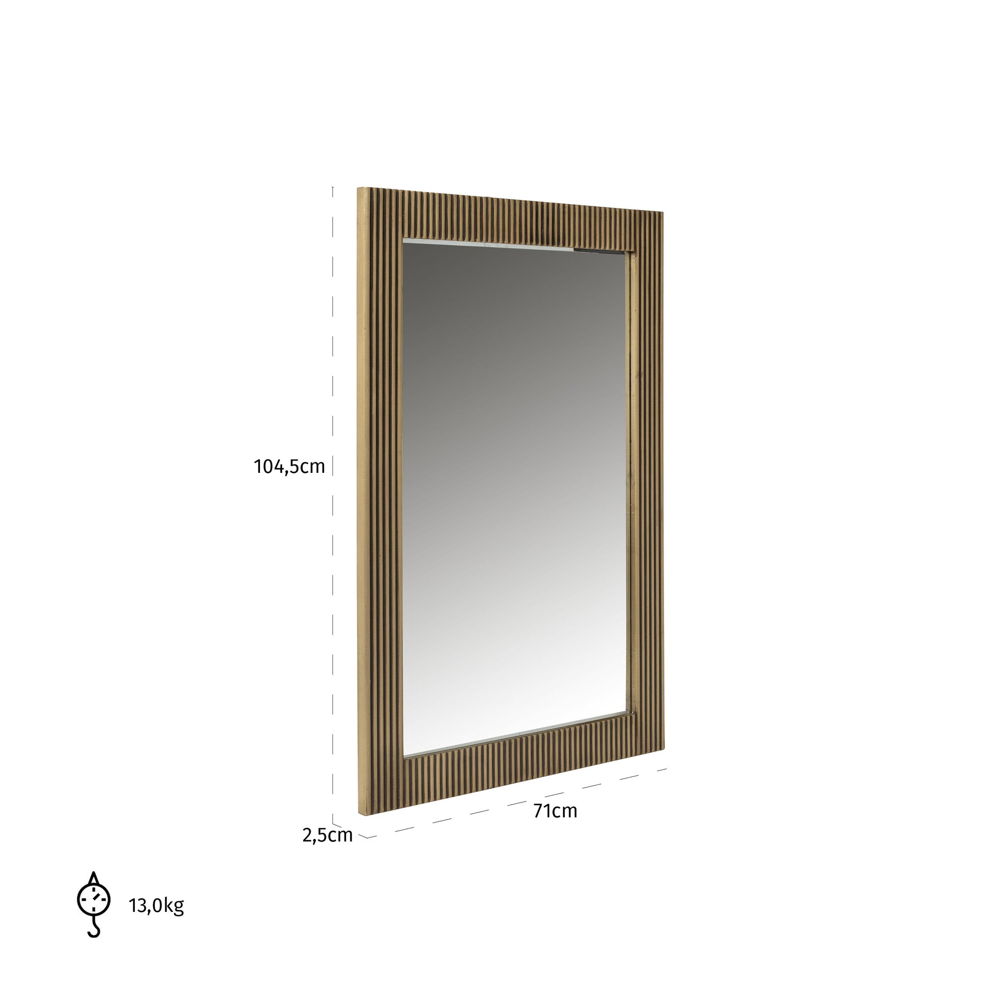 Spogulis Richmond Interiors Ironville rectangular 104/71/2,5 cm zelts - N1 Home