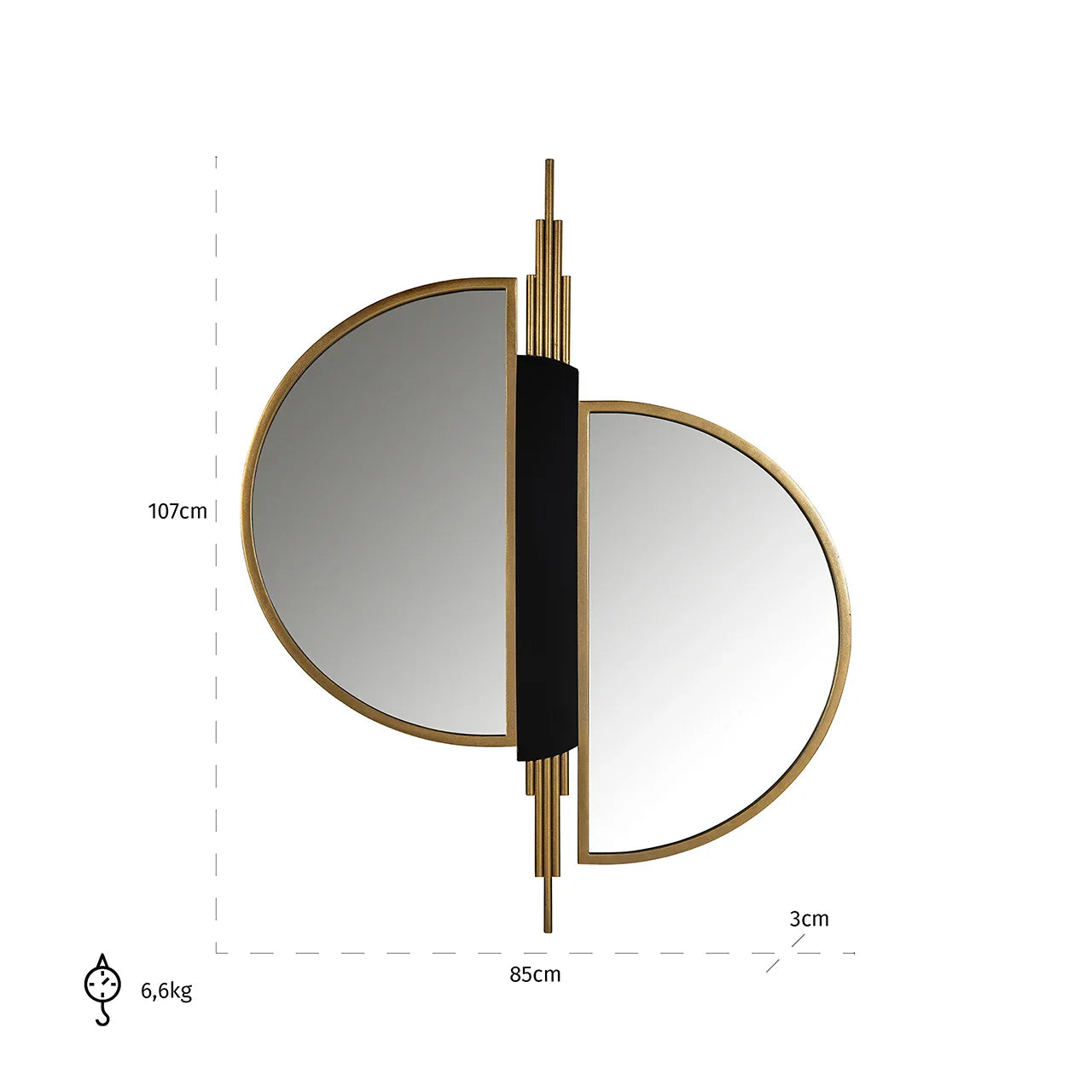 Spogulis Richmond Interiors Adelyn 107/85/3 cm  zelts - N1 Home