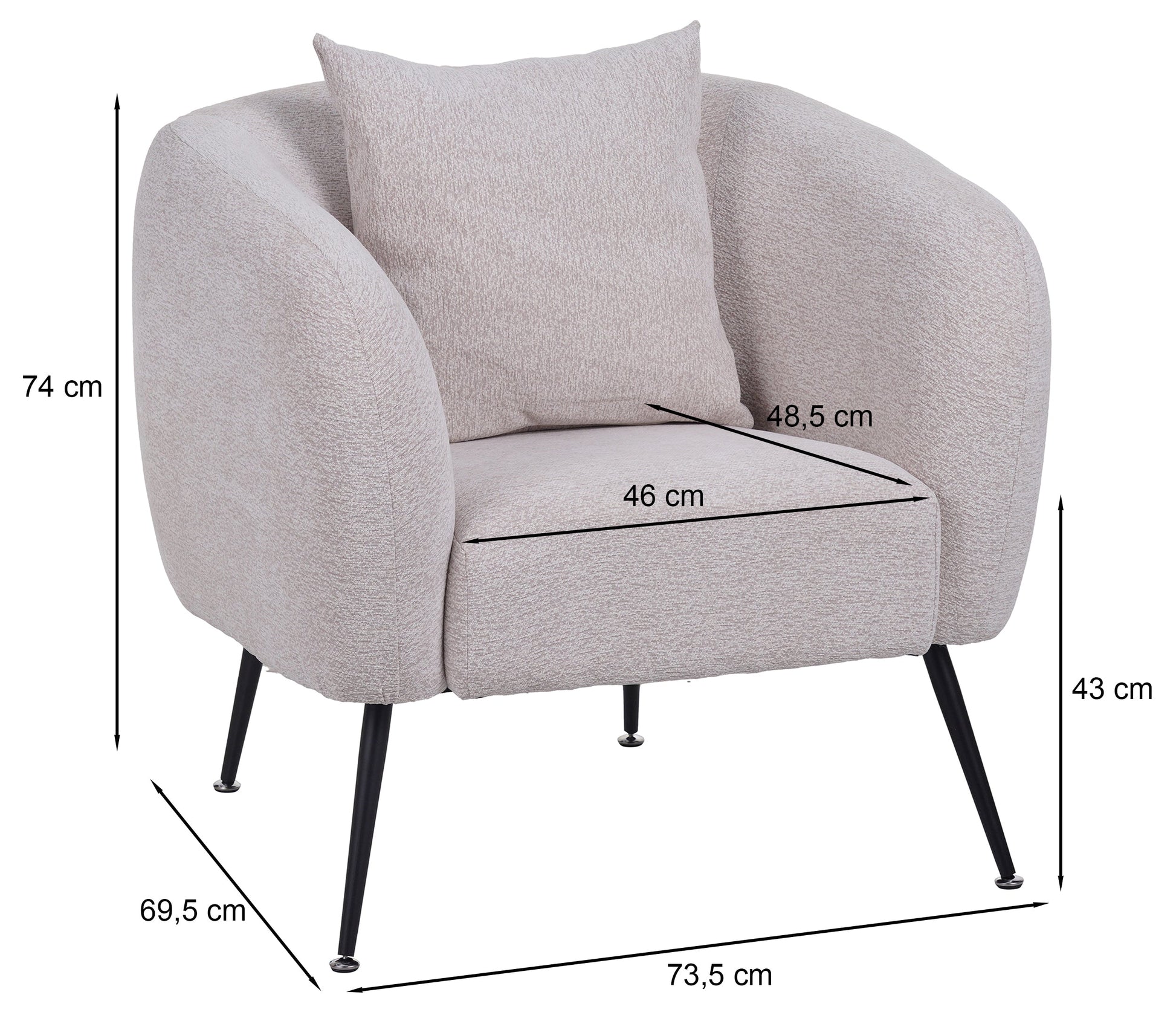 Krēsls Ingle 74/73,5/69,5 cm Misterio 14 - N1 Home