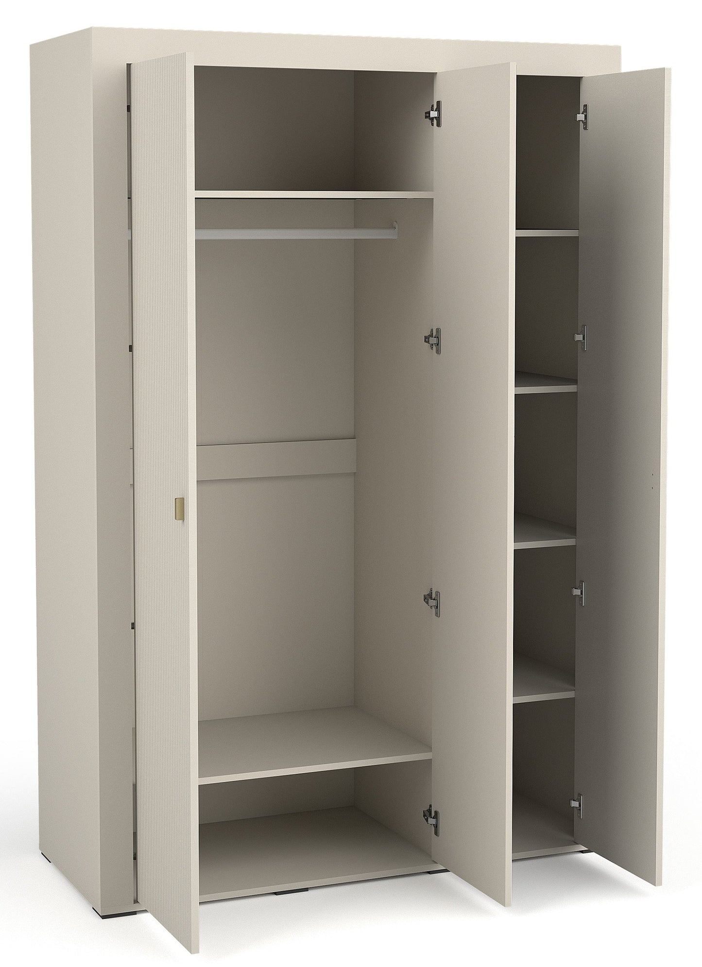 NOMILLA Trīsdurvju skapis ar spoguli 132 cm, kašmirs - N1 Home
