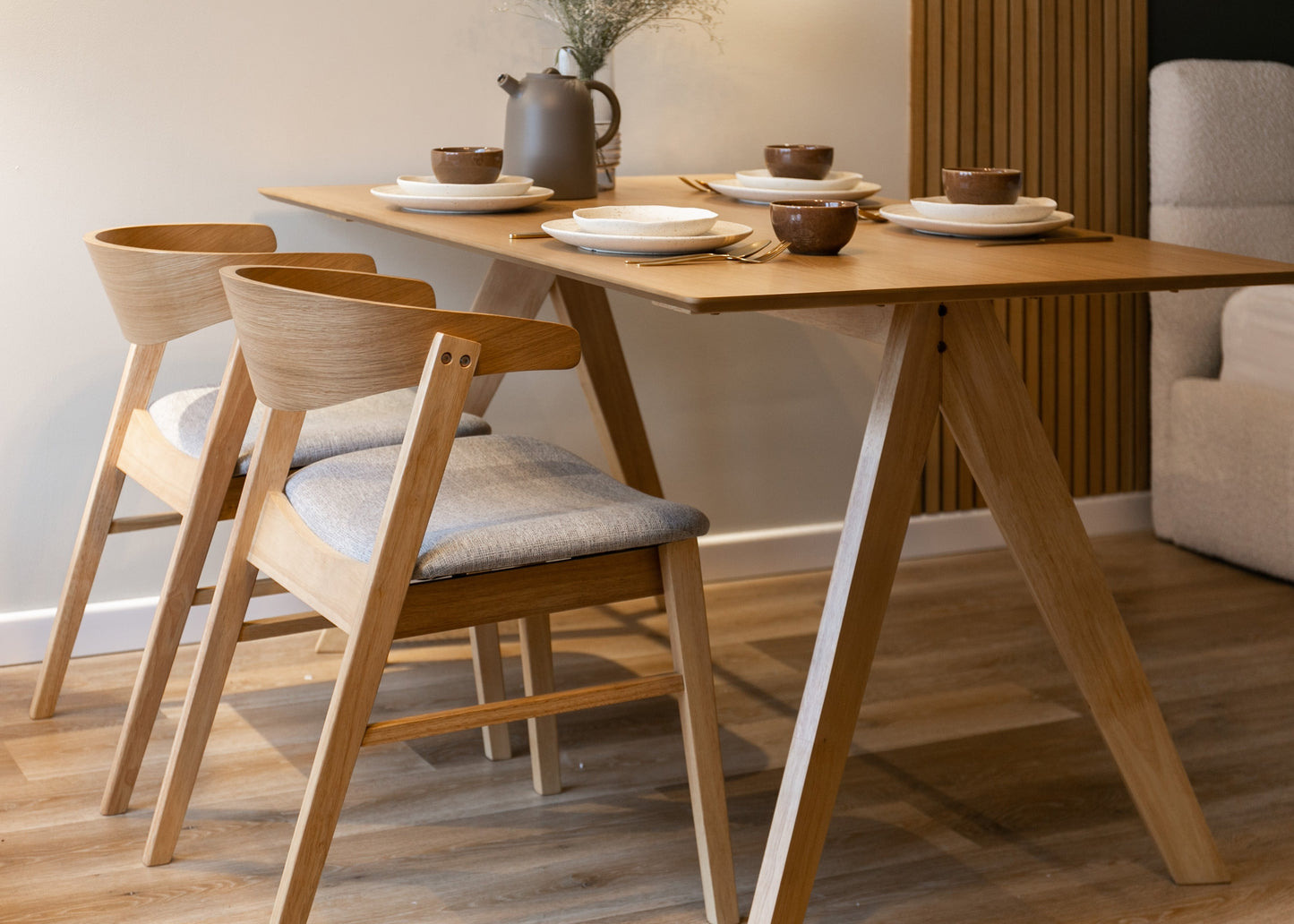 Krēsls Paniza 74/50/58 cm pelēks/ozols - N1 Home